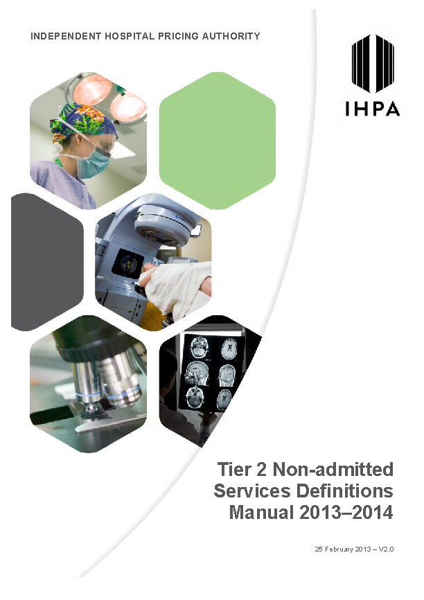 Tier 2 Non-admitted Services 2013–2014 | Resources | IHACPA